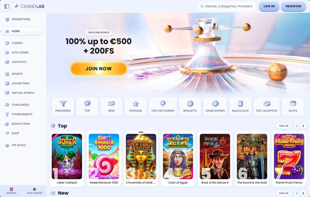 Casinolab interface